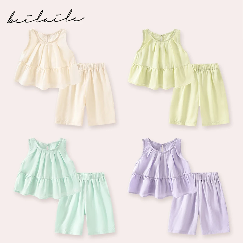 【莱赛尔背心套装 小乐妈咪】婴儿装男女童背心套装夏装宝宝C28