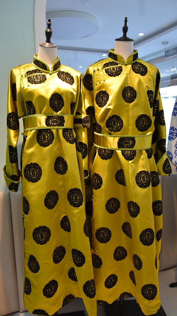 情侣款蒙古袍三道边手工制作 两件