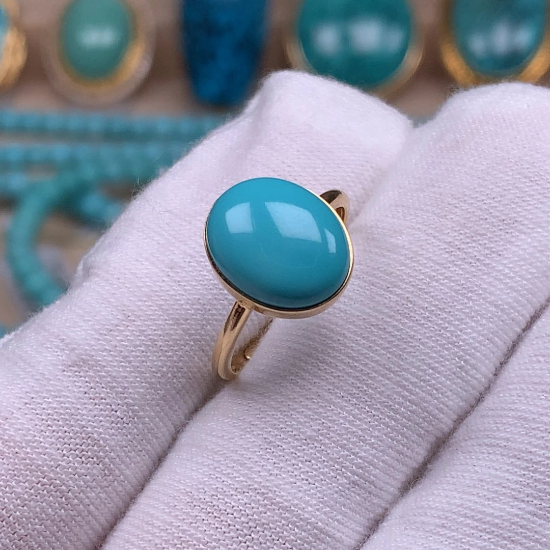 绿松石18K金镶嵌珠宝奇石