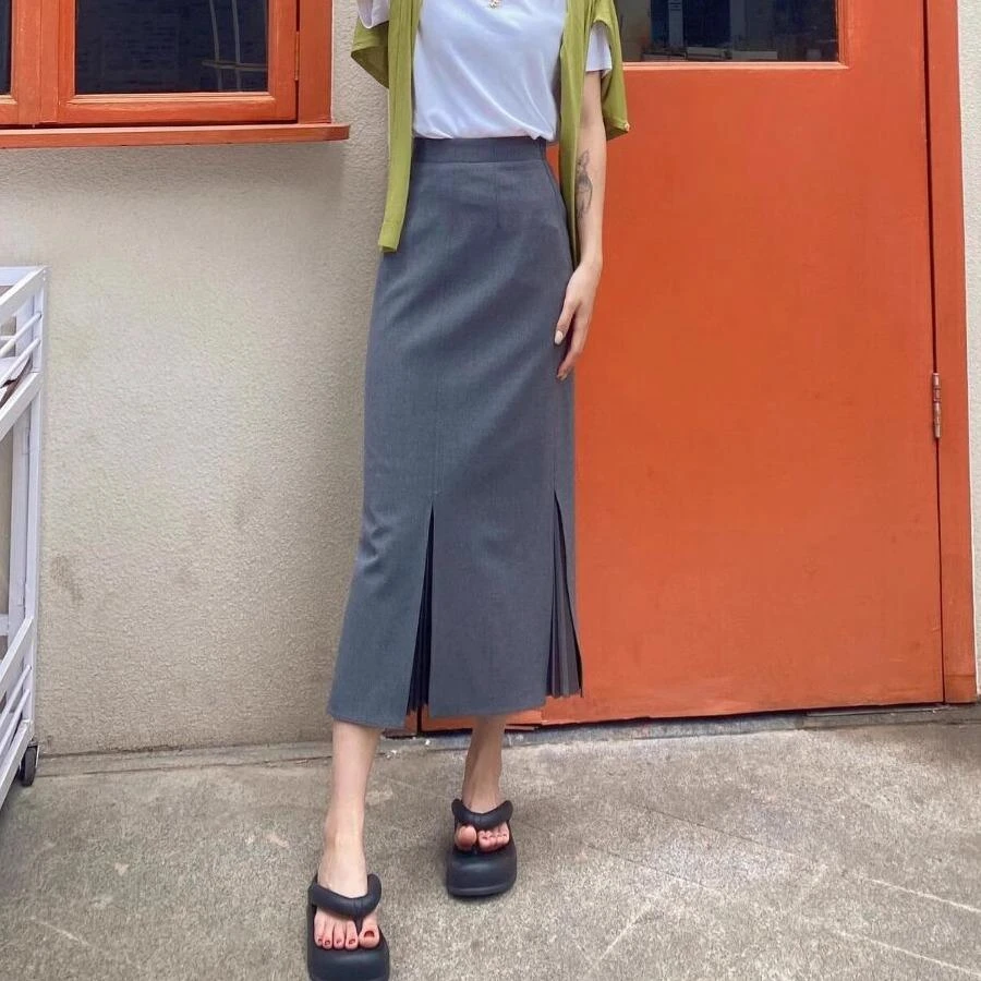 哥弟阿玛施正品2025夏季新款高腰黑色包臀半身裙女步步生花鱼尾裙