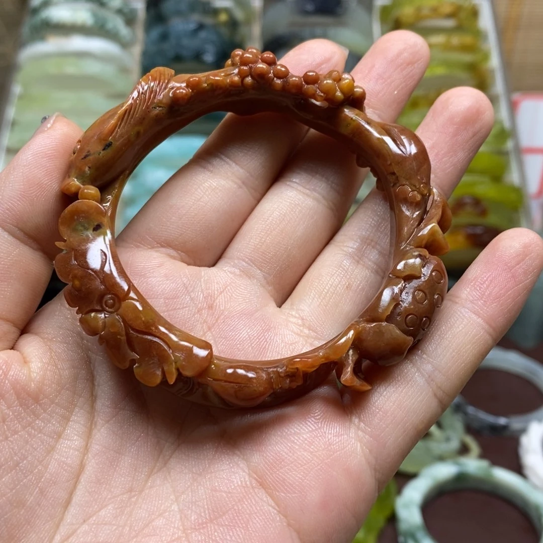 蛇纹石玉未镶嵌手镯欣*～