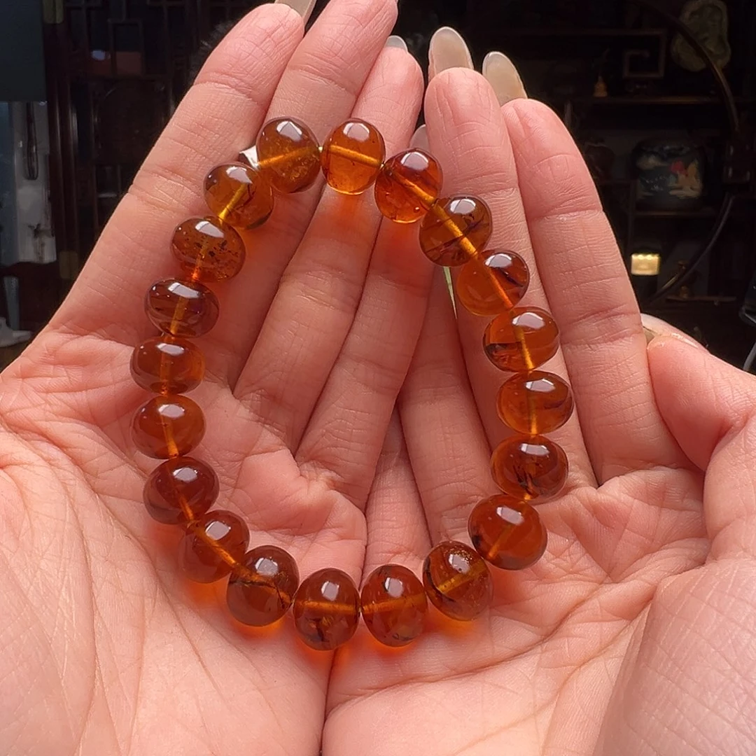 琥珀裸石未镶嵌抚顺琥珀20232-1。12mm