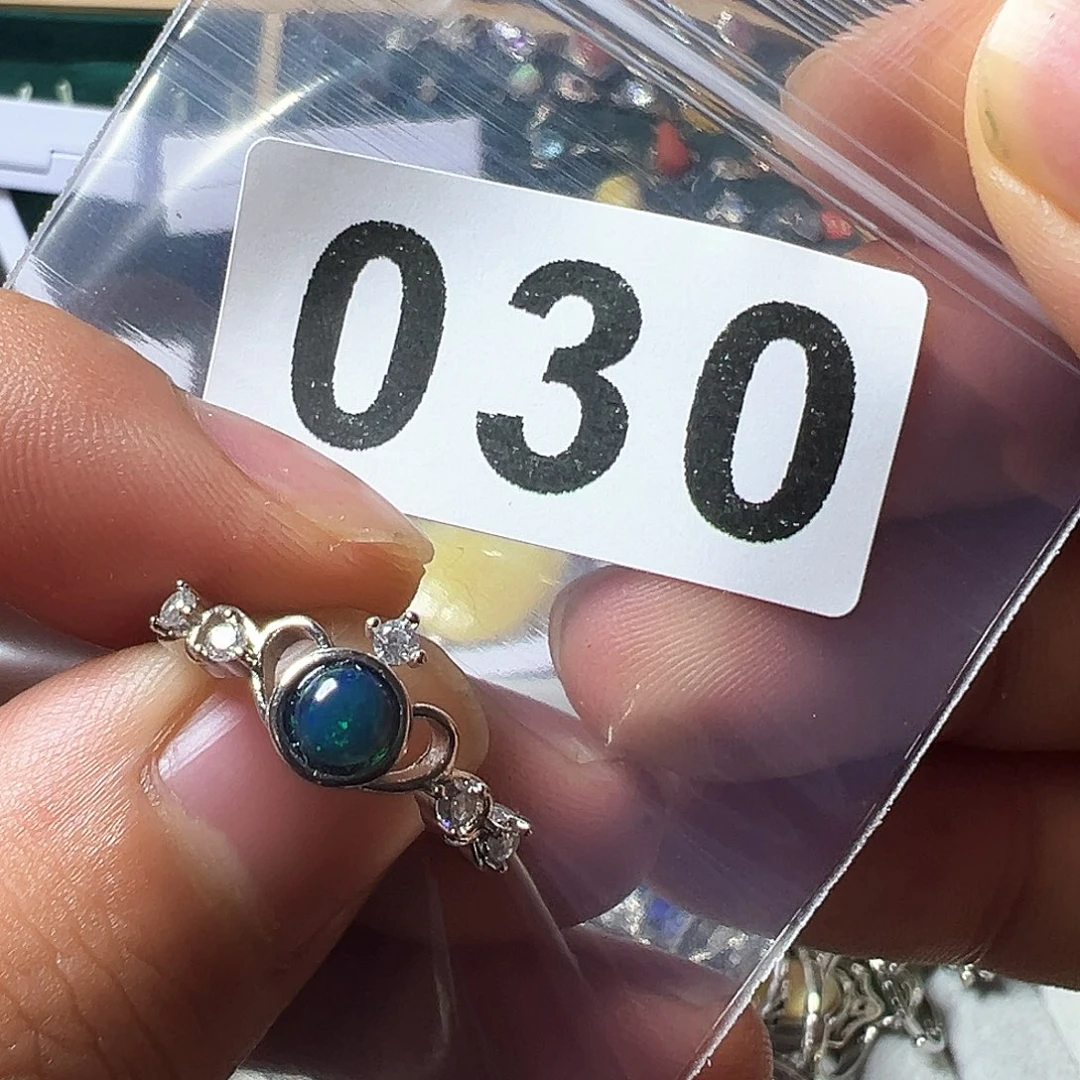 欧泊戒指未镶嵌彩欧泊戒指活口可调节