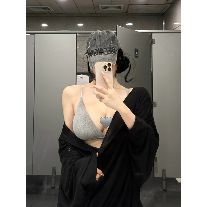 黑泽玄七 "氧气奶盖2.0" 百搭spa生态棉裸感深v三角杯比基尼3色女