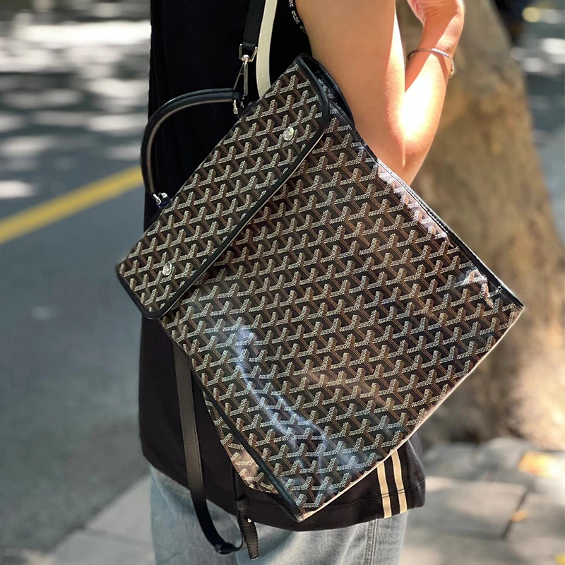 狗牙折叠帆布双肩包大容量复古手提包男女通用旅游出差电脑背包