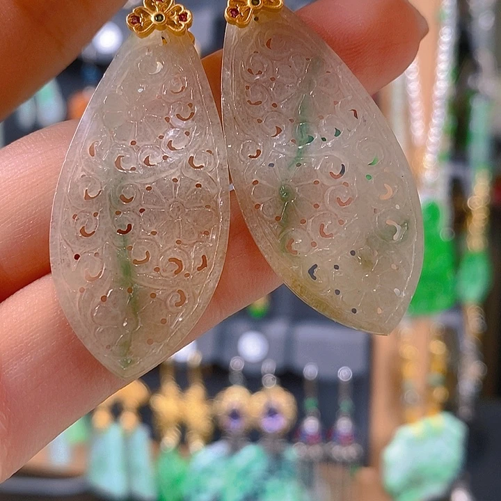 翡翠未镶嵌耳饰翡翠