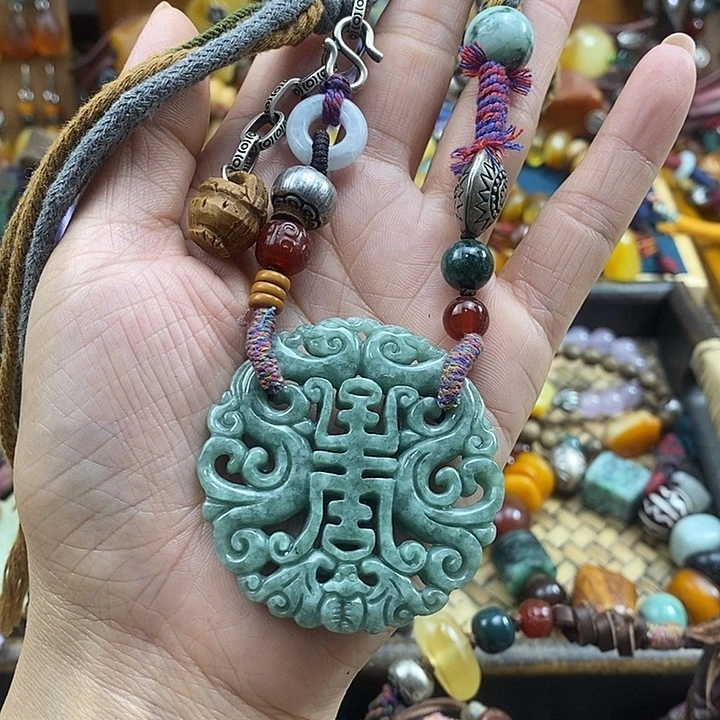 翡翠未镶嵌项链项链