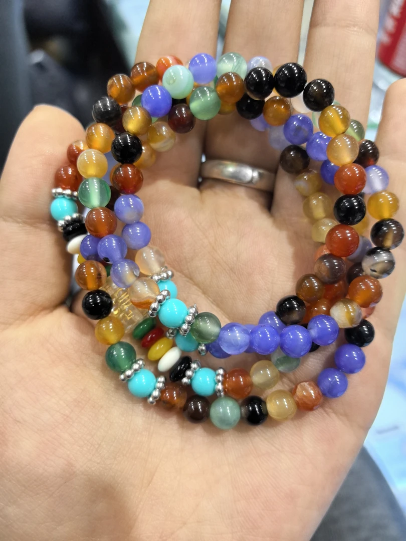 合金贝壳手链 〖乌兰精选〗彩虹色手串◇多圈