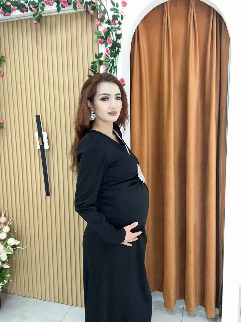 孕妇连衣服,孕妇法式风连衣裙,孕妇春秋季裙子