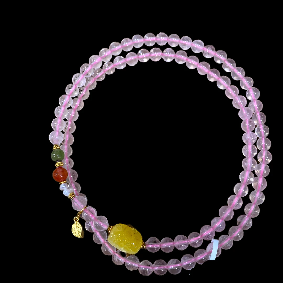 V7754粉晶手串孤品