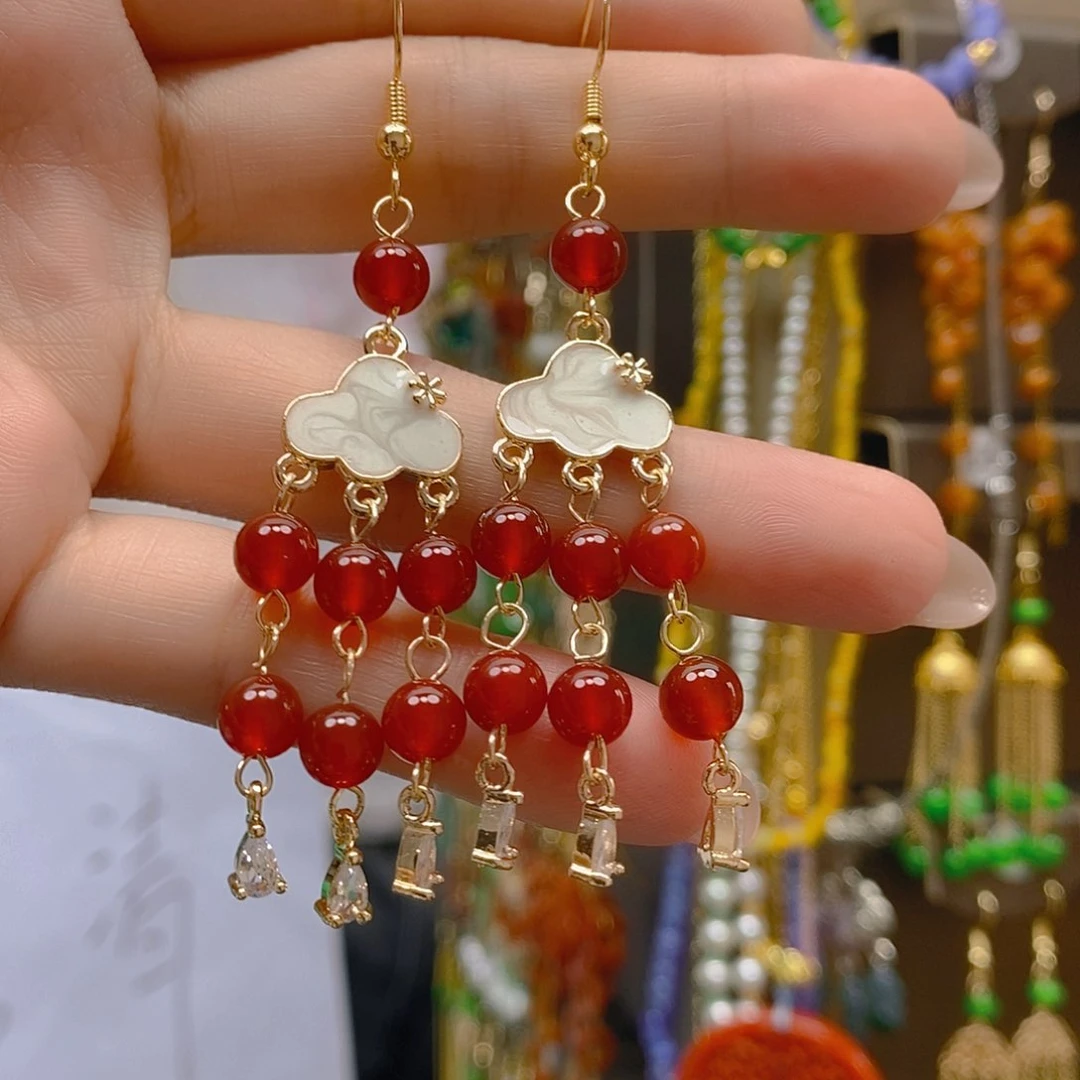 玛瑙/玉髓耳饰合金玛瑙