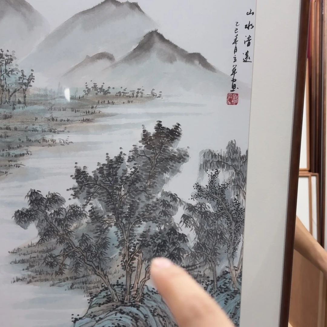 国画带框绘画90/60尺寸