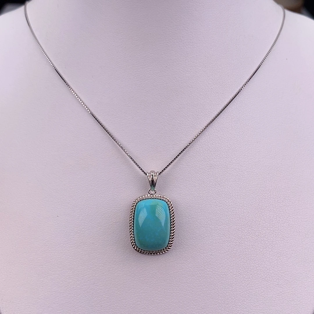 绿松石银S925镶嵌颈饰