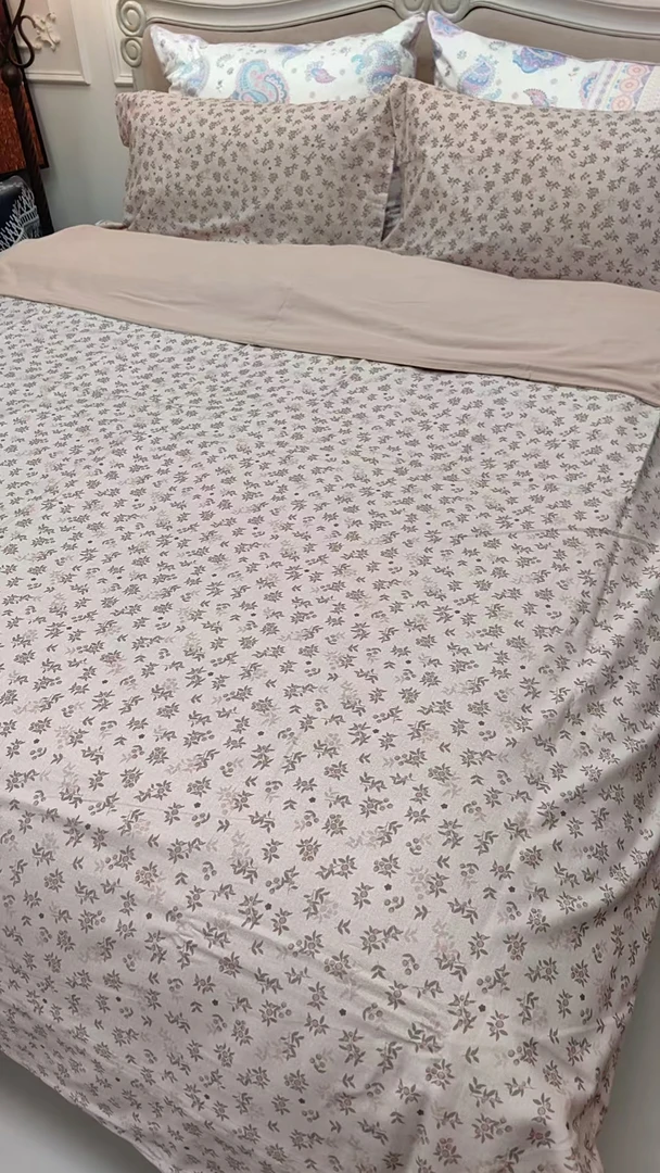 【花戒指】定制！纯棉细磨绒单品被罩-贝拉·粉