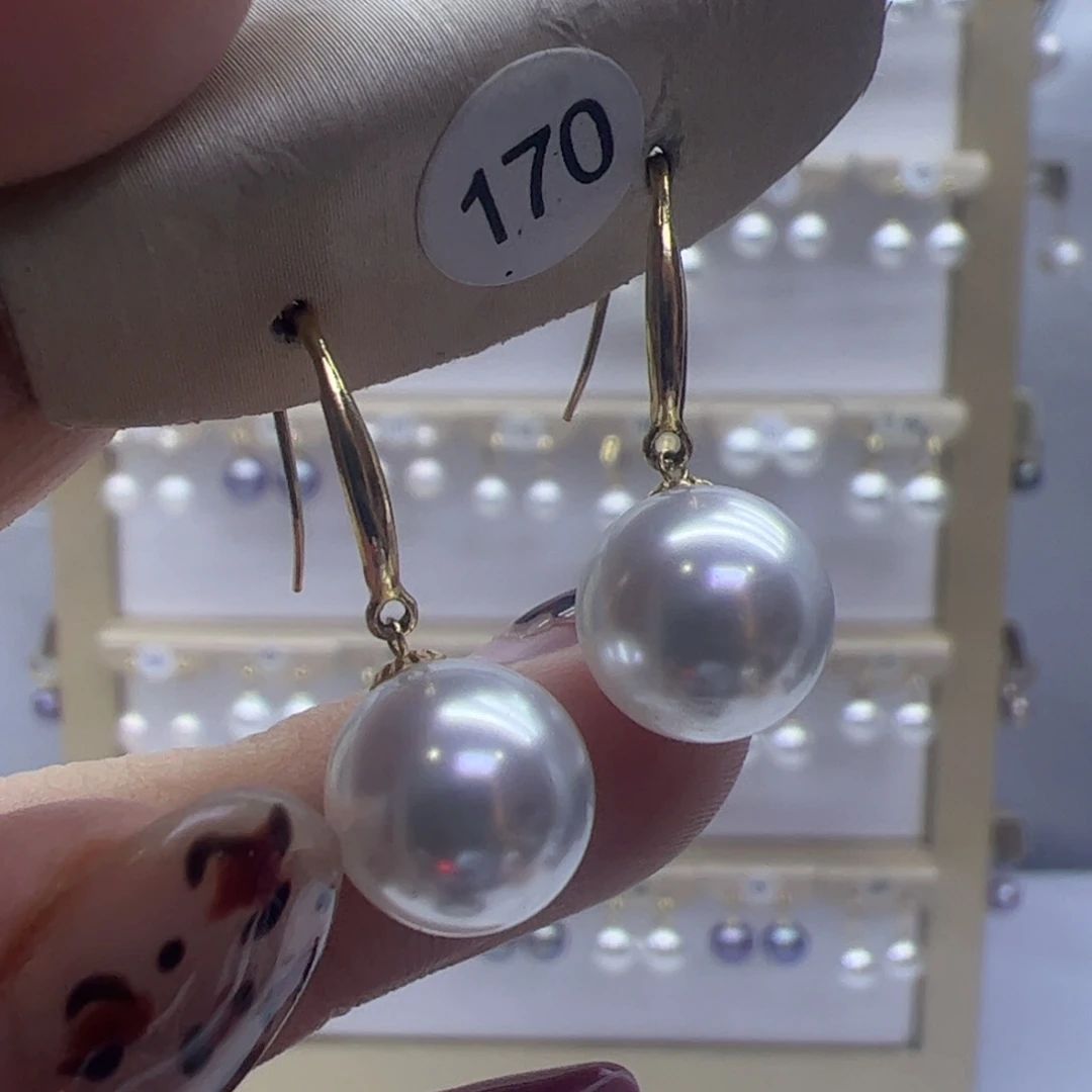 淡水珍珠耳饰18K金镶嵌