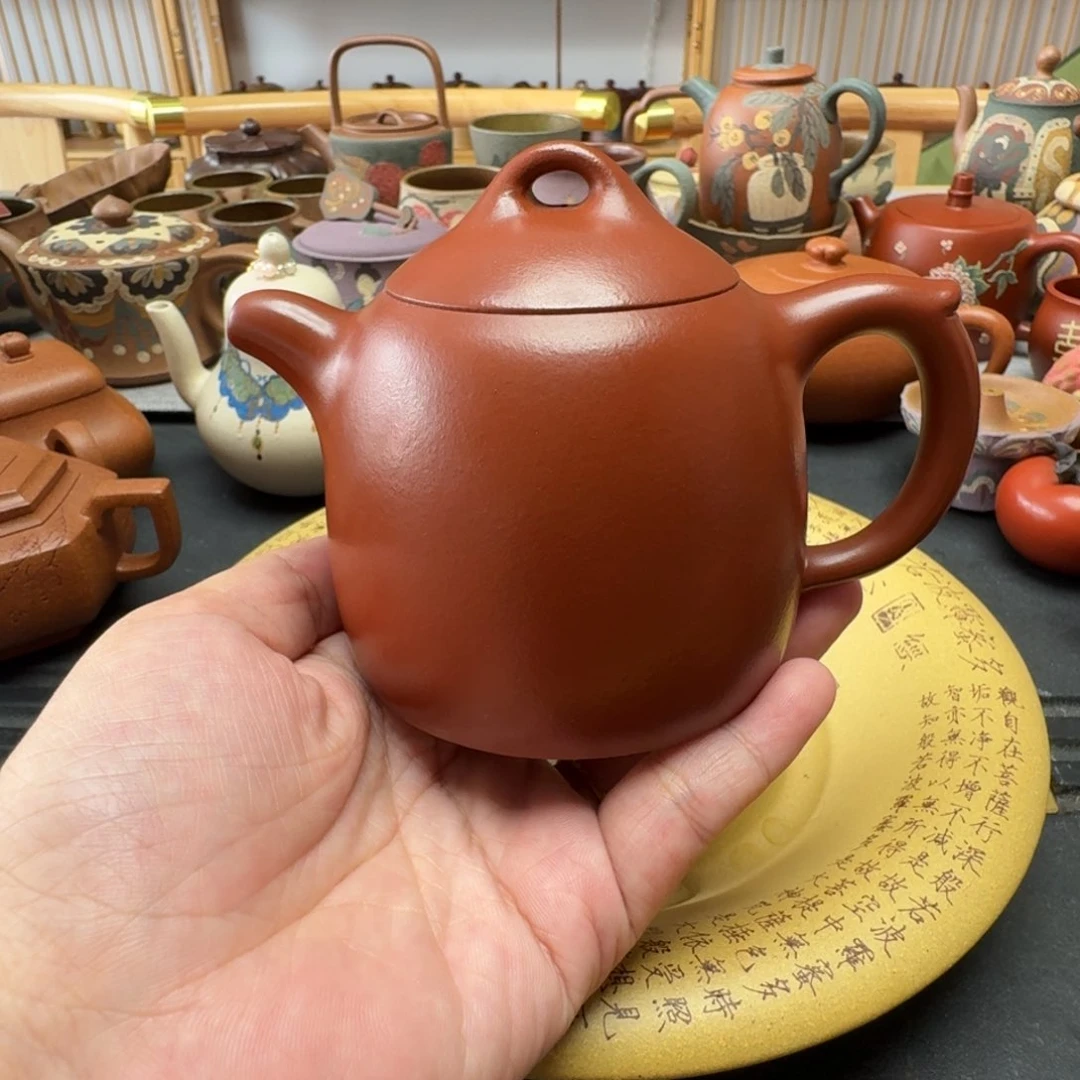 茶壶紫砂秦权朱泥200毫升