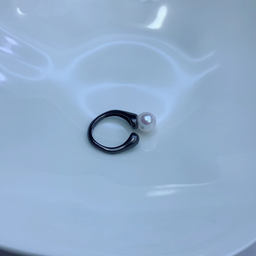 海水珍珠戒指银S925镶嵌