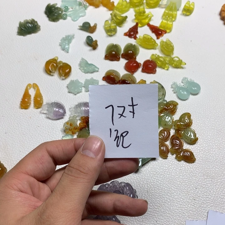 雾***花蛇纹石玉合金发饰