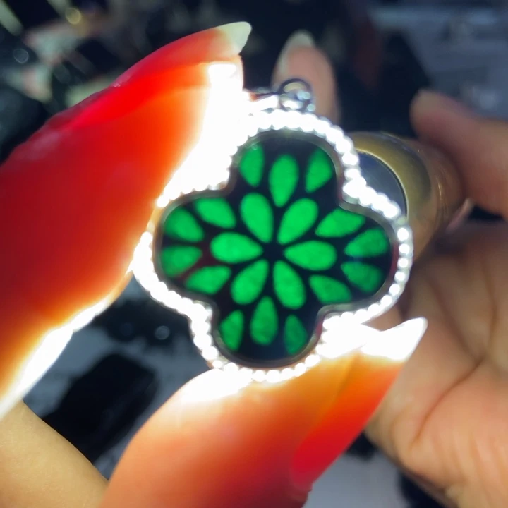 翡翠银S925镶嵌颈饰墨翠