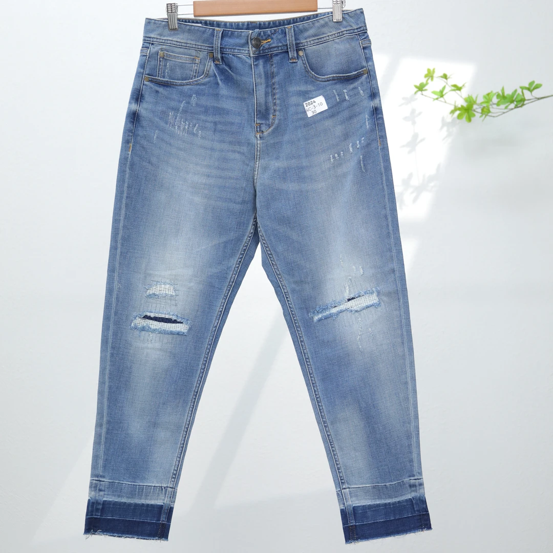 【杰】潮牌春秋新款水洗复古柔软牛仔裤2024-A6-2