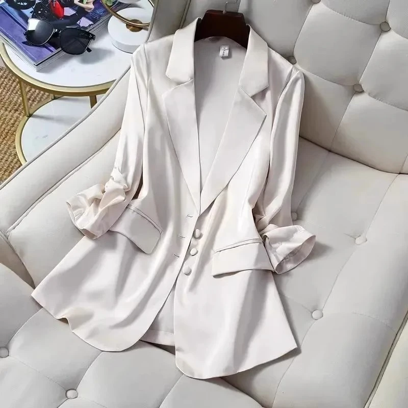 春夏薄款小西装外套女2025新款韩版大码通勤显瘦休闲洋气衣服女