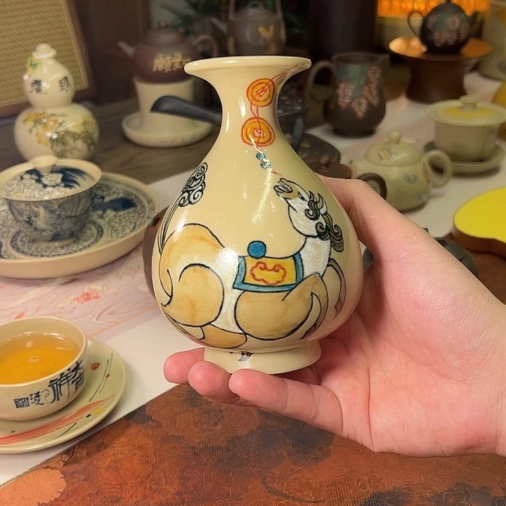 建水紫陶釉中彩马上有钱微瑕特价