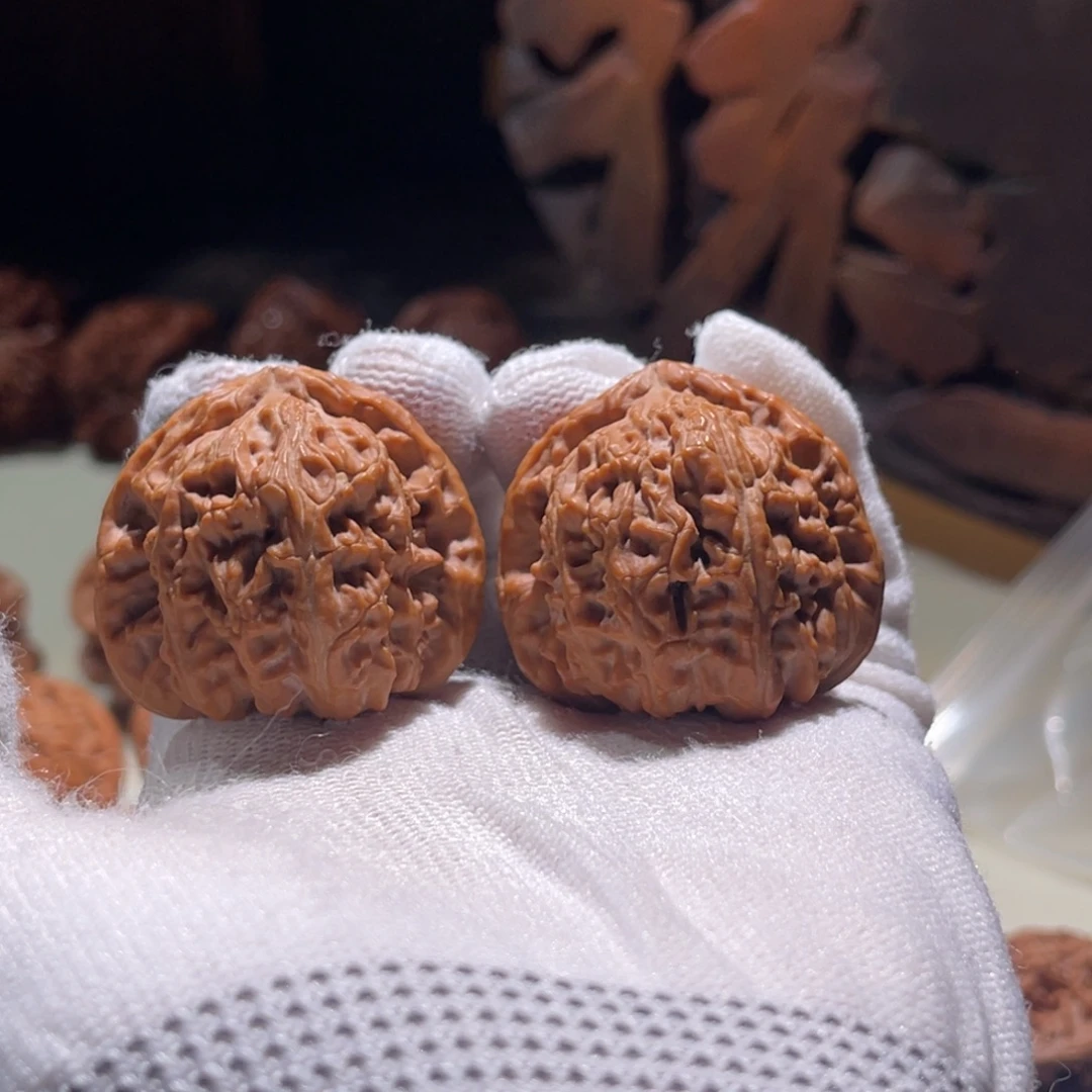 把件文玩核桃38白狮子有瑕疵