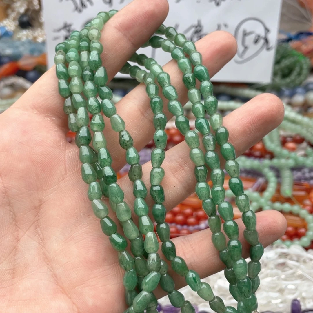 玛瑙/玉髓合金珠宝半成品一条装5*7东陵玉雨滴珠