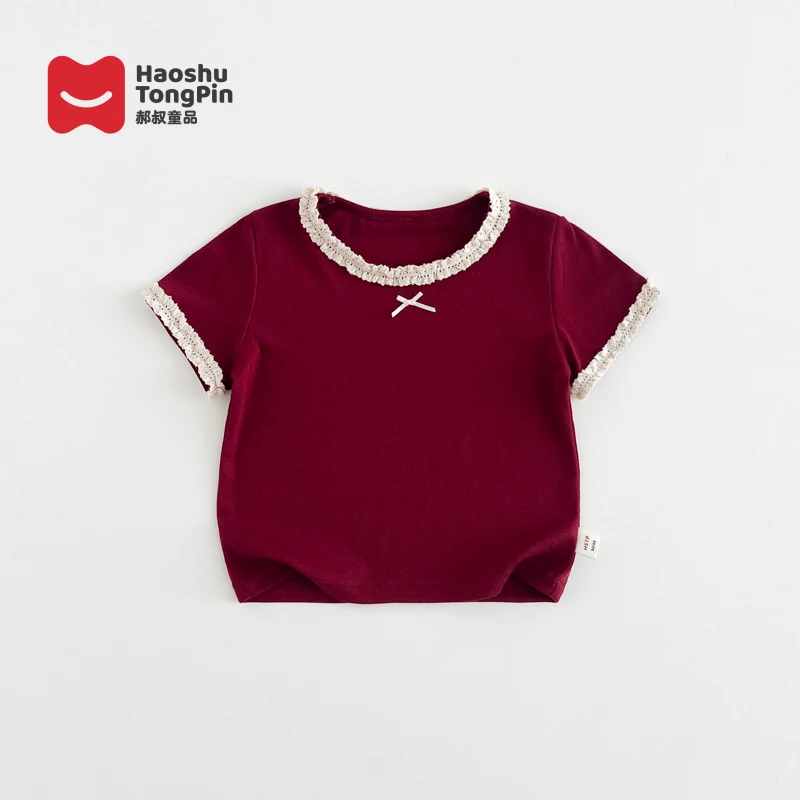 【现货】郝叔童品女童针织短袖2025夏装新款儿童夏季韩版洋气HL5209