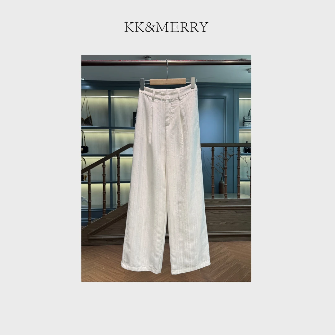 KK&MERRY2025夏 时尚宽松舒适百搭阔腿拖地休闲裤KDBC586