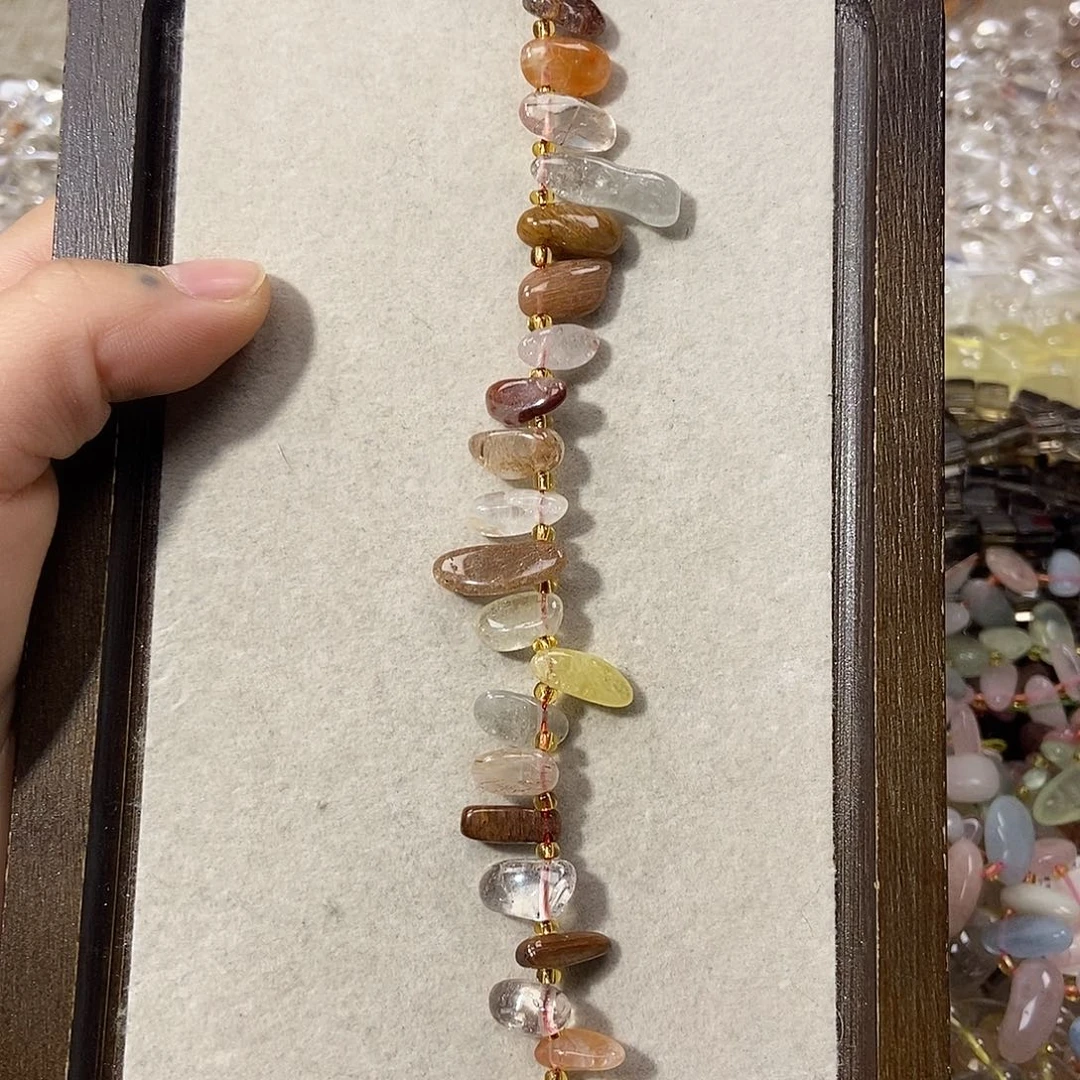 银S925镶嵌紫晶珠宝半成品彩兔毛项链