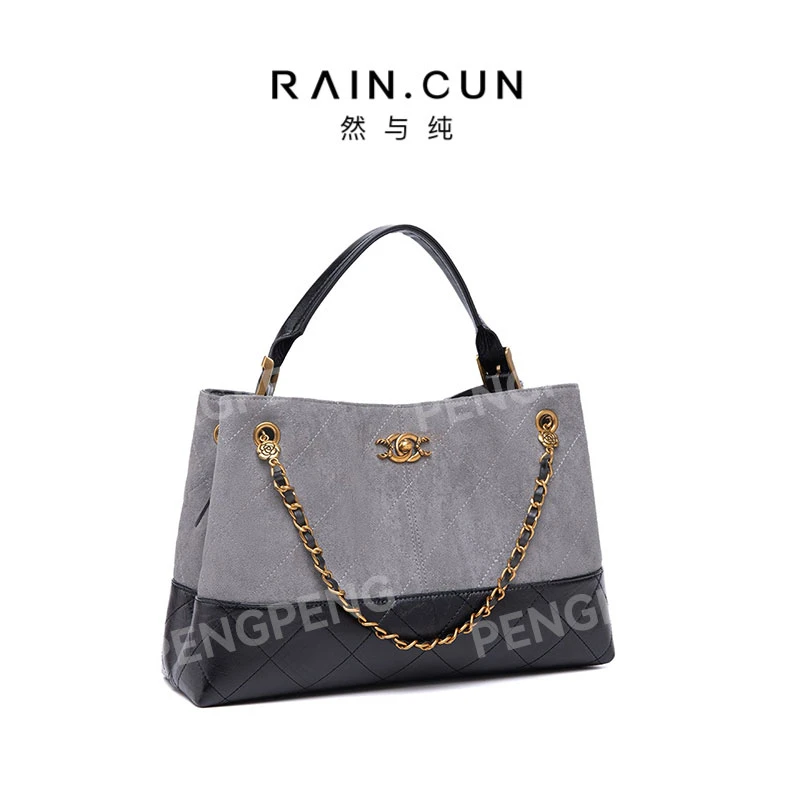 RAIN.CUN QYX-9996-高级灰 轻奢女士时尚通勤小众百搭单肩包