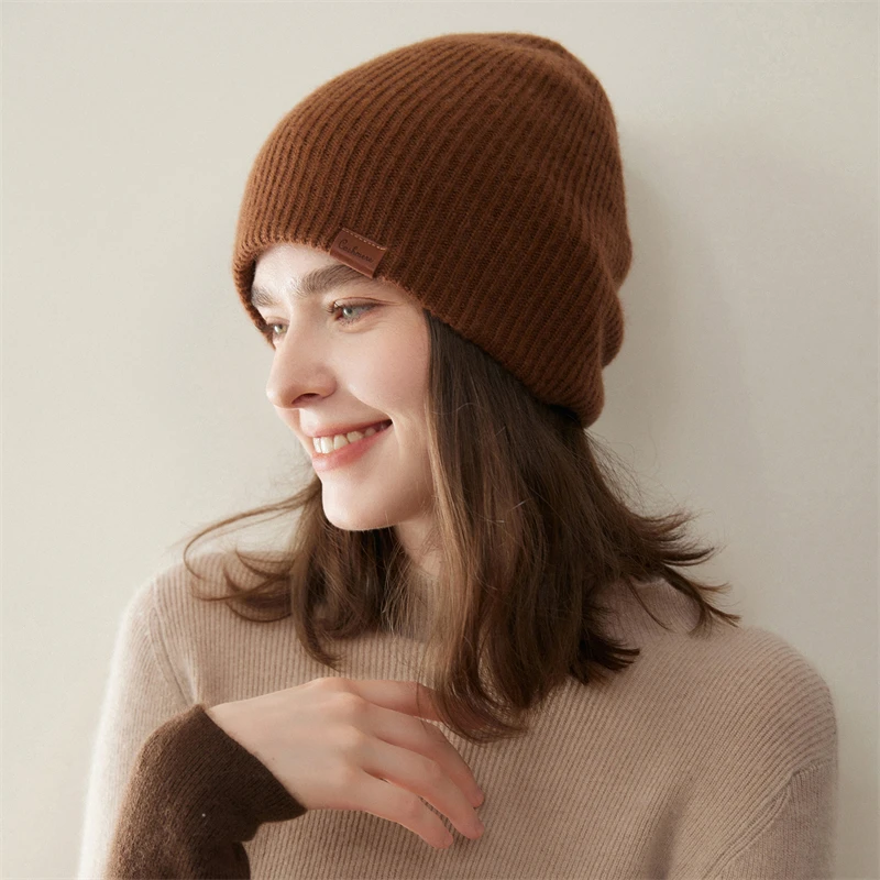 10181  纯山羊绒 秋冬季双层加厚帽子 男女通用 舒适保暖休闲时尚