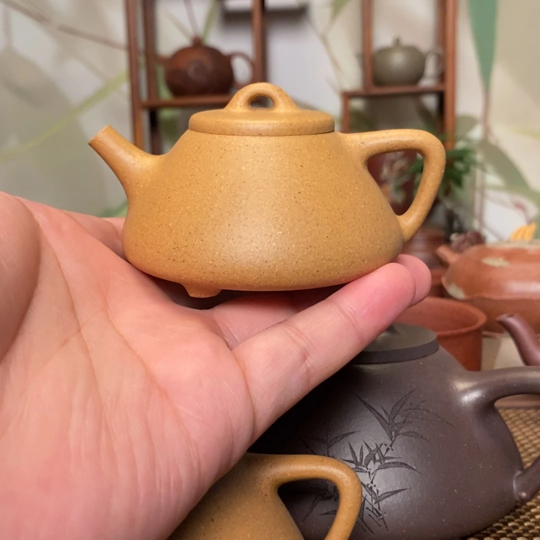 茶壶紫砂轻坯薄胎黄金段石瓢15cc