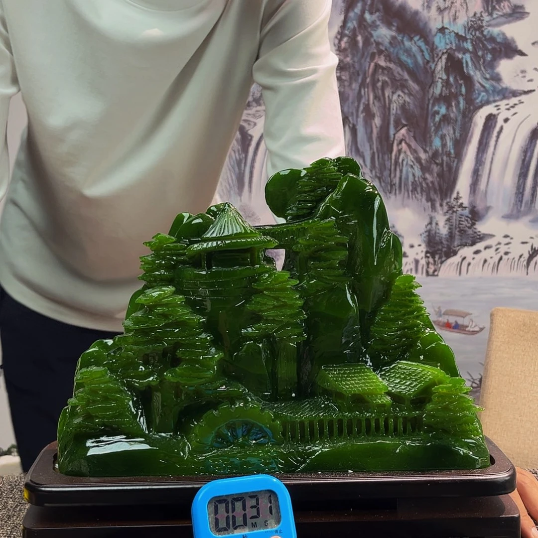曹***姐玉玉摆件绿色带底座