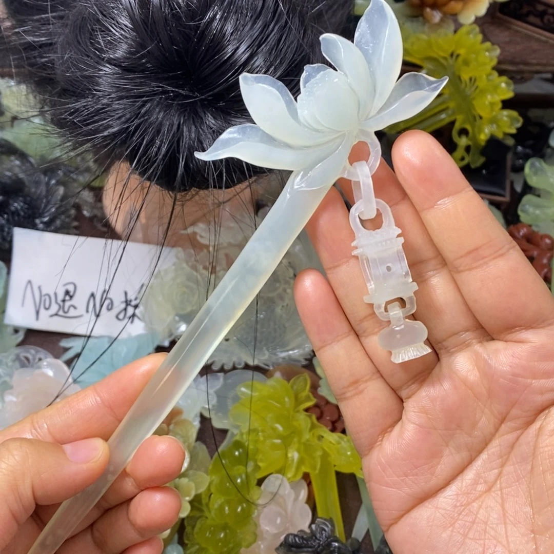蛇纹石玉未镶嵌发饰