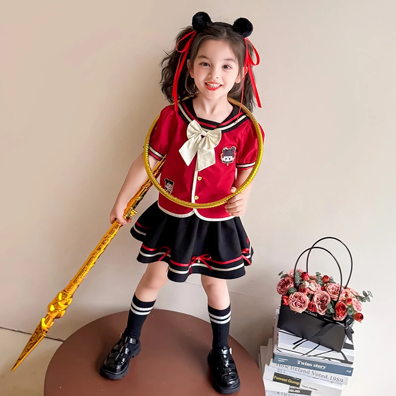 哪吒女童夏装2025新款儿童洋气表演服装女孩夏季哪吒儿童服装套装