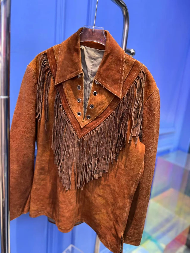 G00030 气质牛仔短款时尚百搭女士设计师拼接休闲复古重工外套