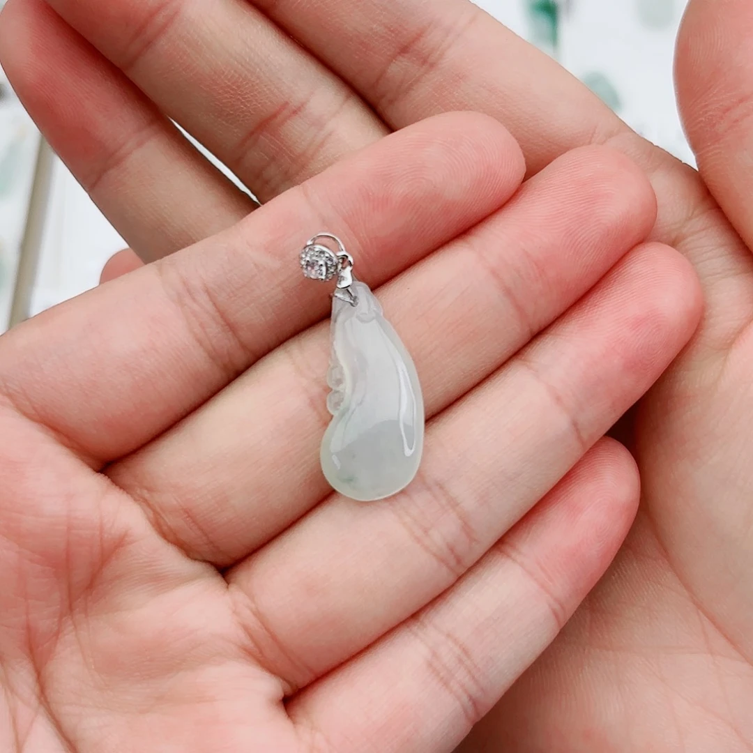 翡翠颈饰银S925镶嵌福瓜