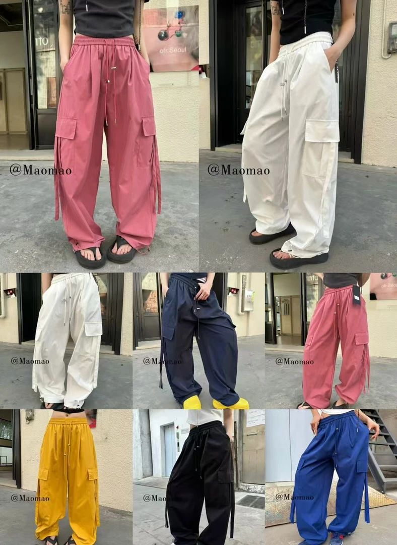 2025春夏新款韩版时尚百搭宽松显瘦工装休闲裤女阔腿裤长裤#2273