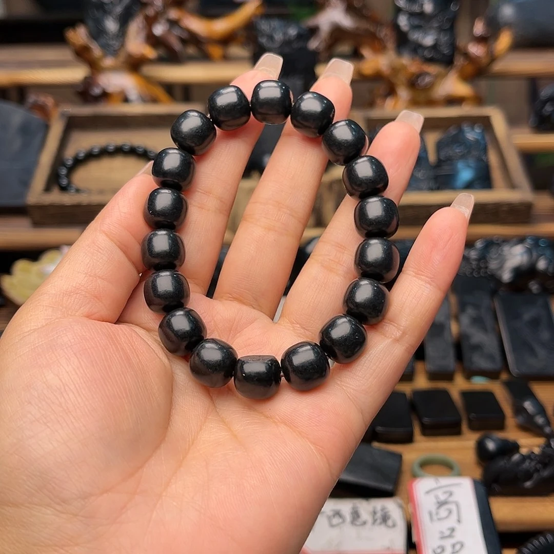 手链未镶嵌和田玉（墨玉）s**n