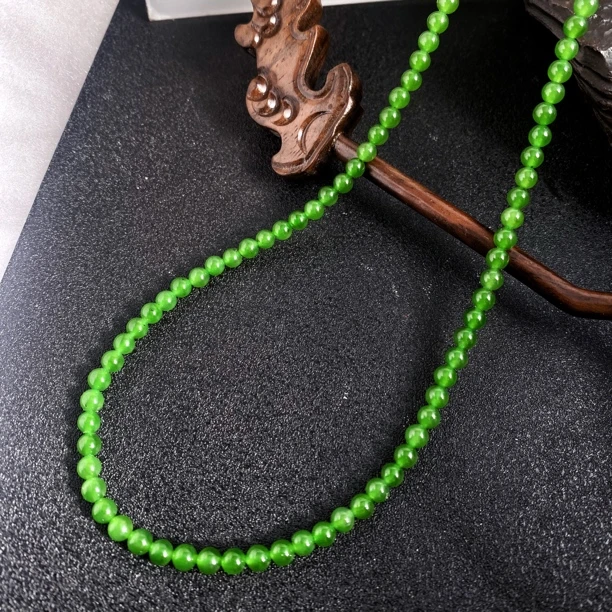 链子925银 时尚气质绿色4mm满串手工项链2505027