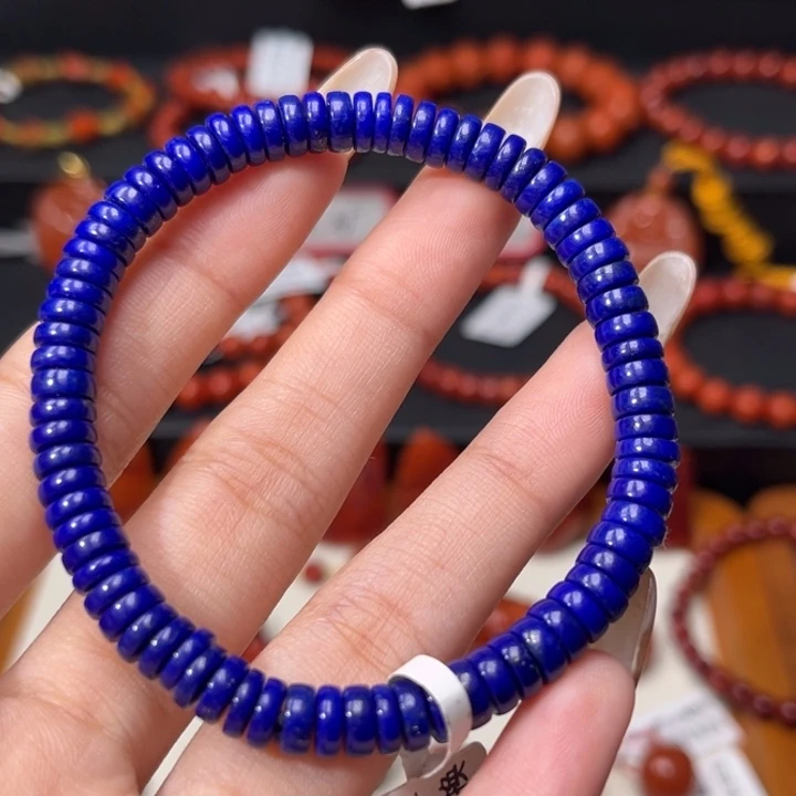 青金石未镶嵌手链精工直切药片6mm