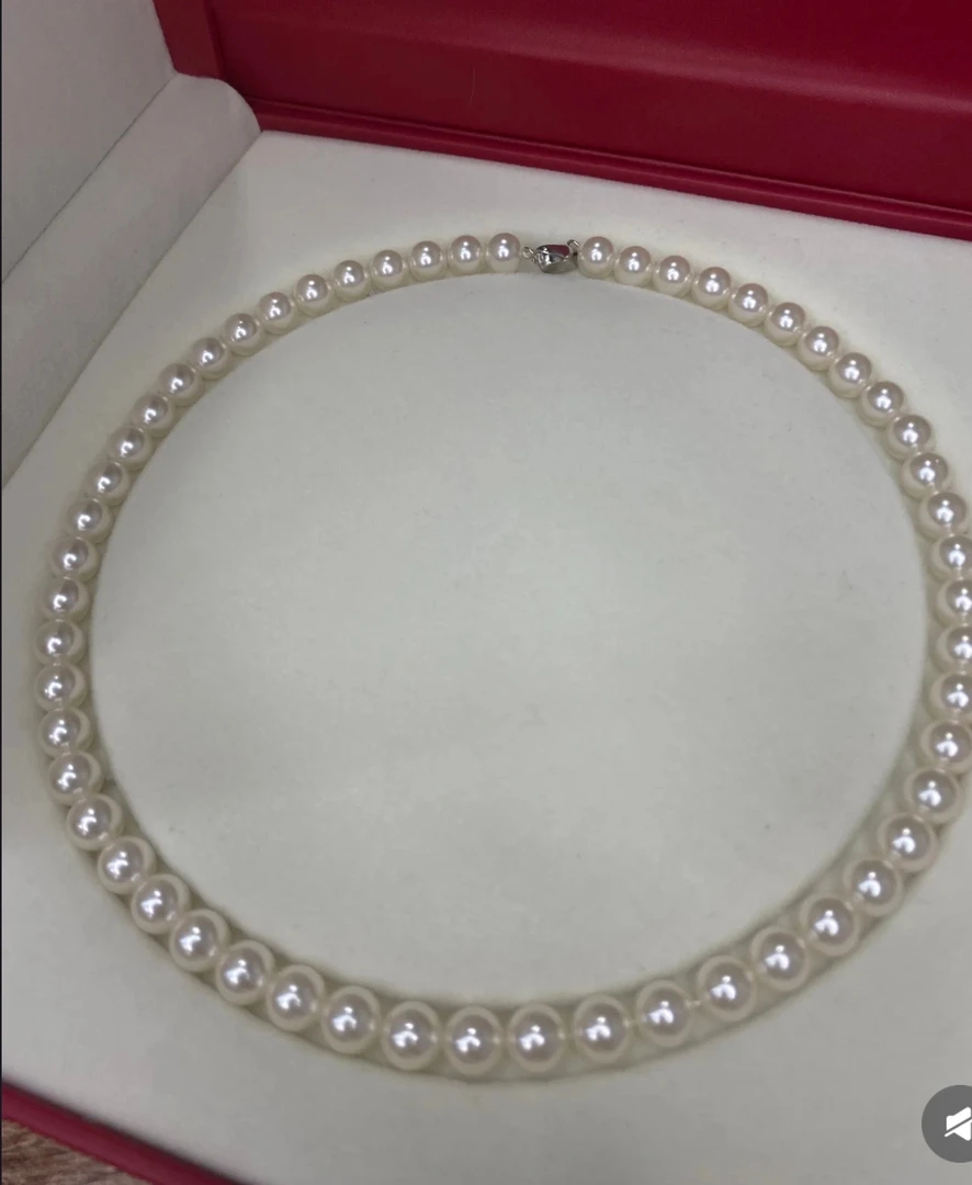 【小迪甄选】天然淡水珍珠7-8mm项链，近正圆冷白极光无核，气质百搭