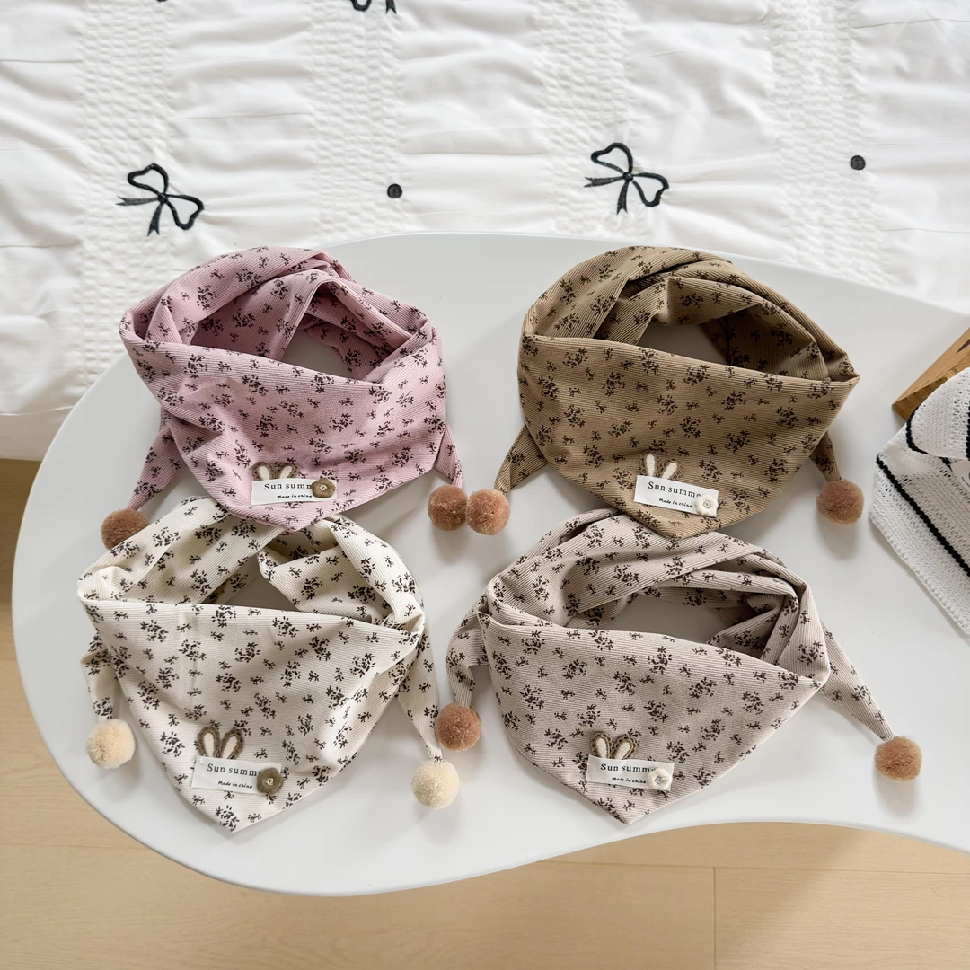 宝宝围巾秋冬款韩版卡通森系婴儿三角巾冬季防风婴幼儿男女童围脖