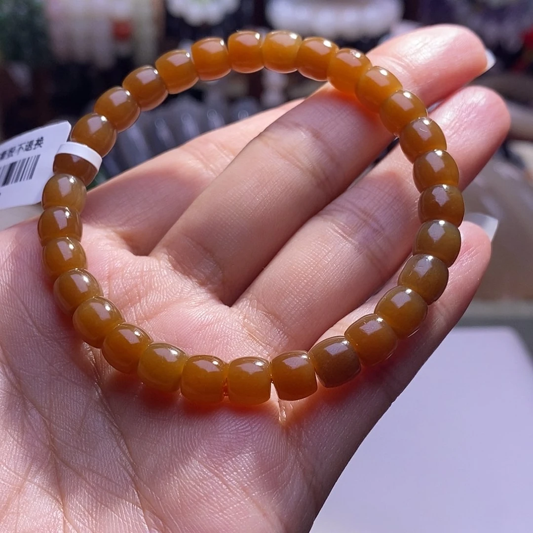 颈饰未镶嵌和田玉新疆且末糖直切手链7m