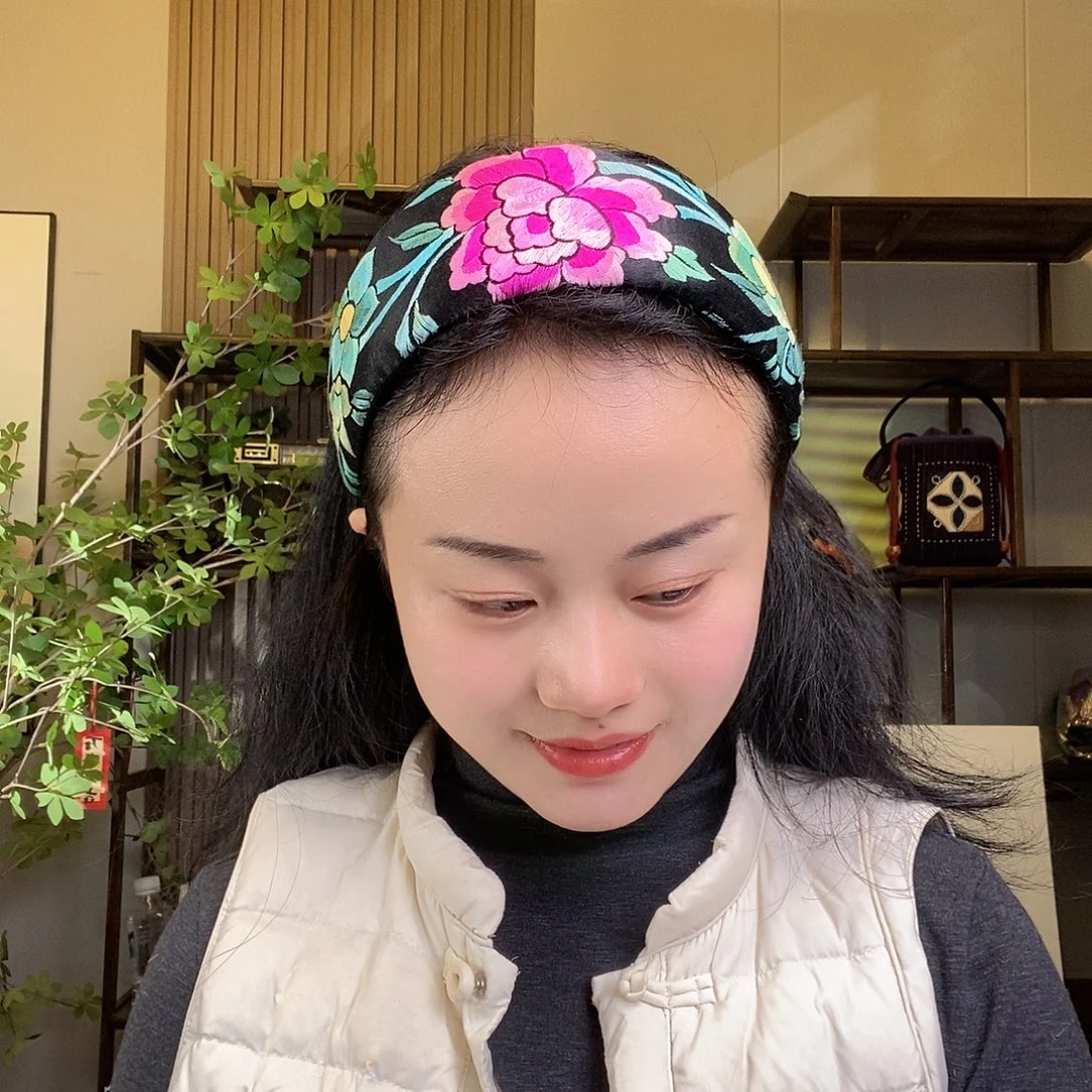 织绣老绣手工刺绣发箍