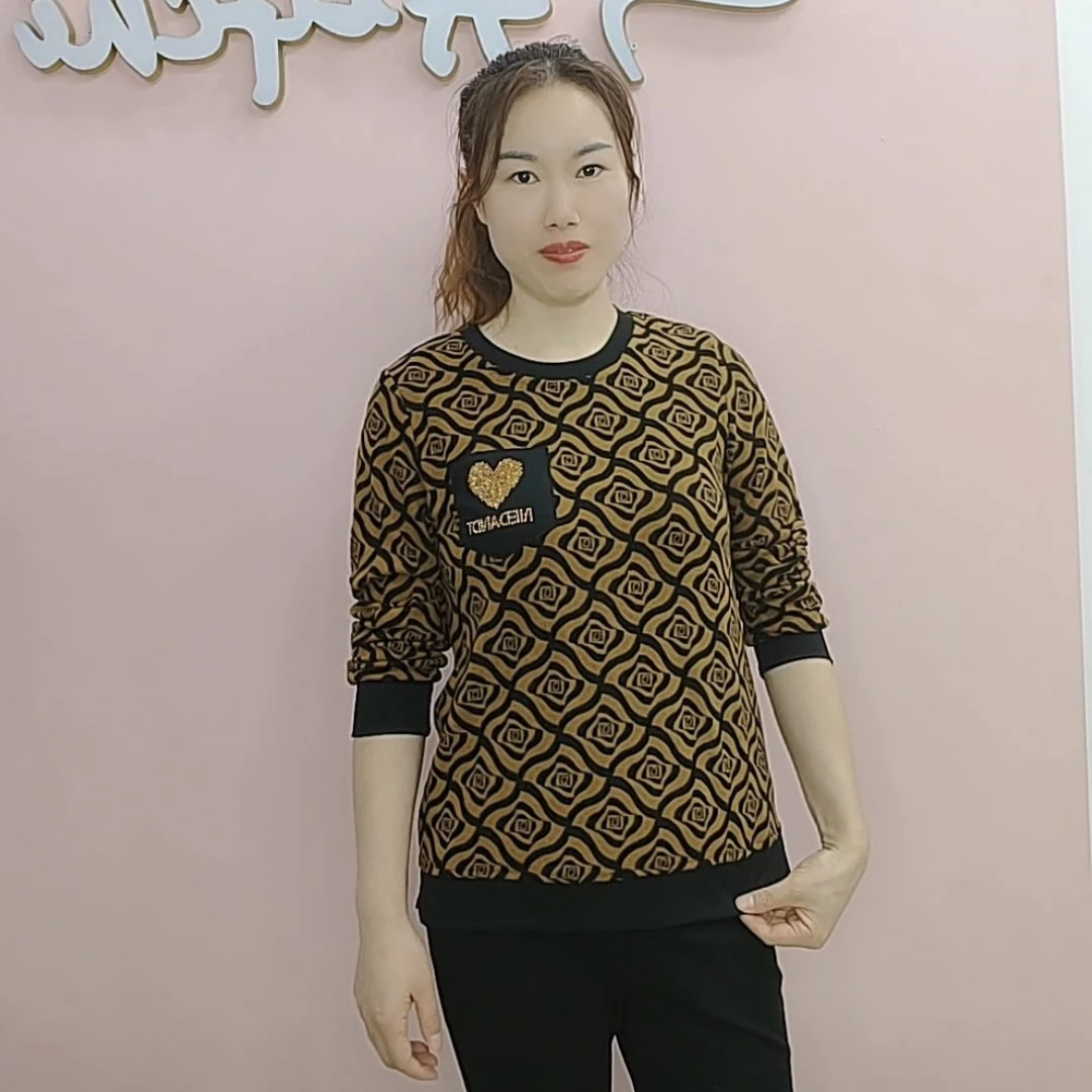 【名角服饰】【6633小羊绒】春秋女士潮牌时尚圆领长袖针织