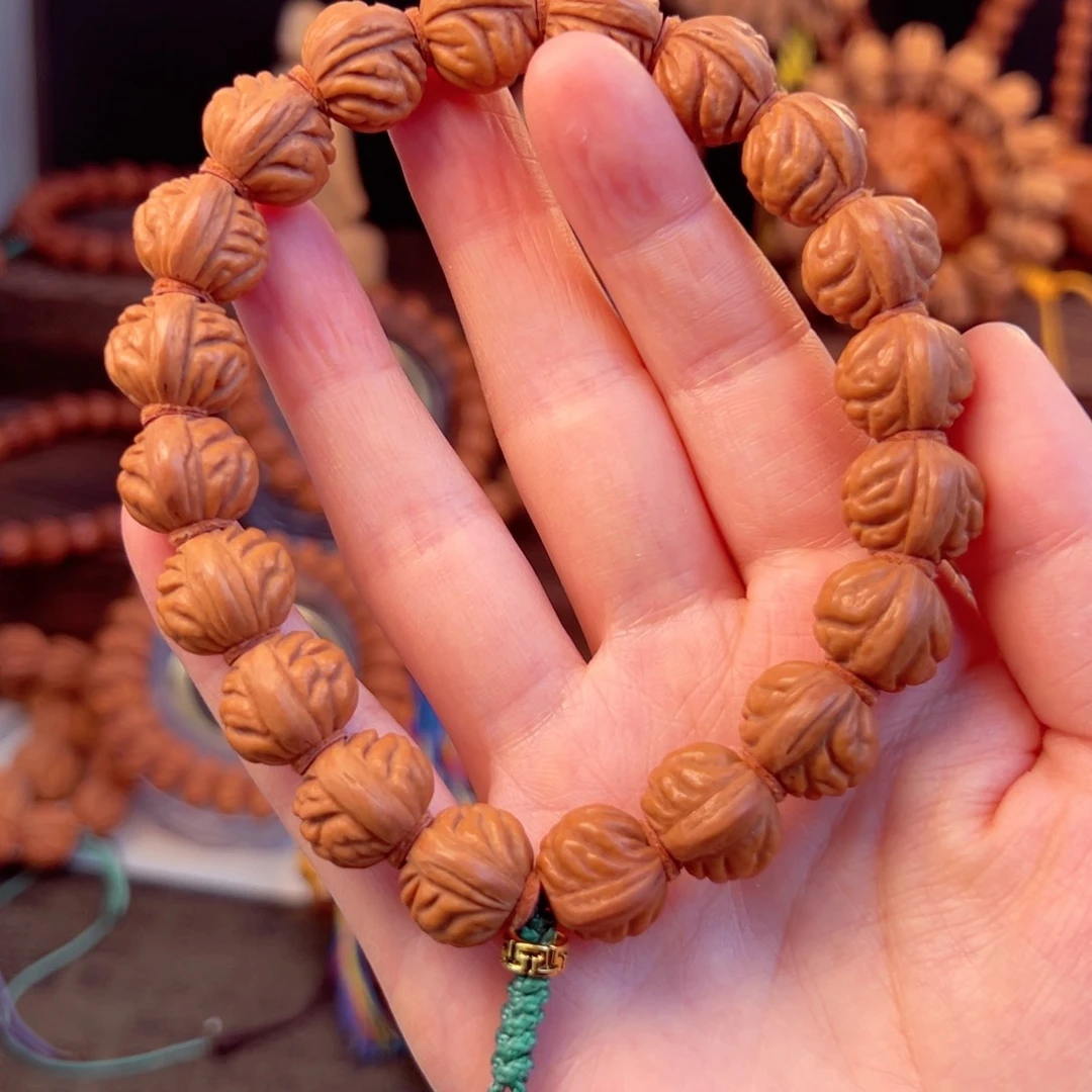 【闪购商品】桃核手串太*雨14尺寸金豆