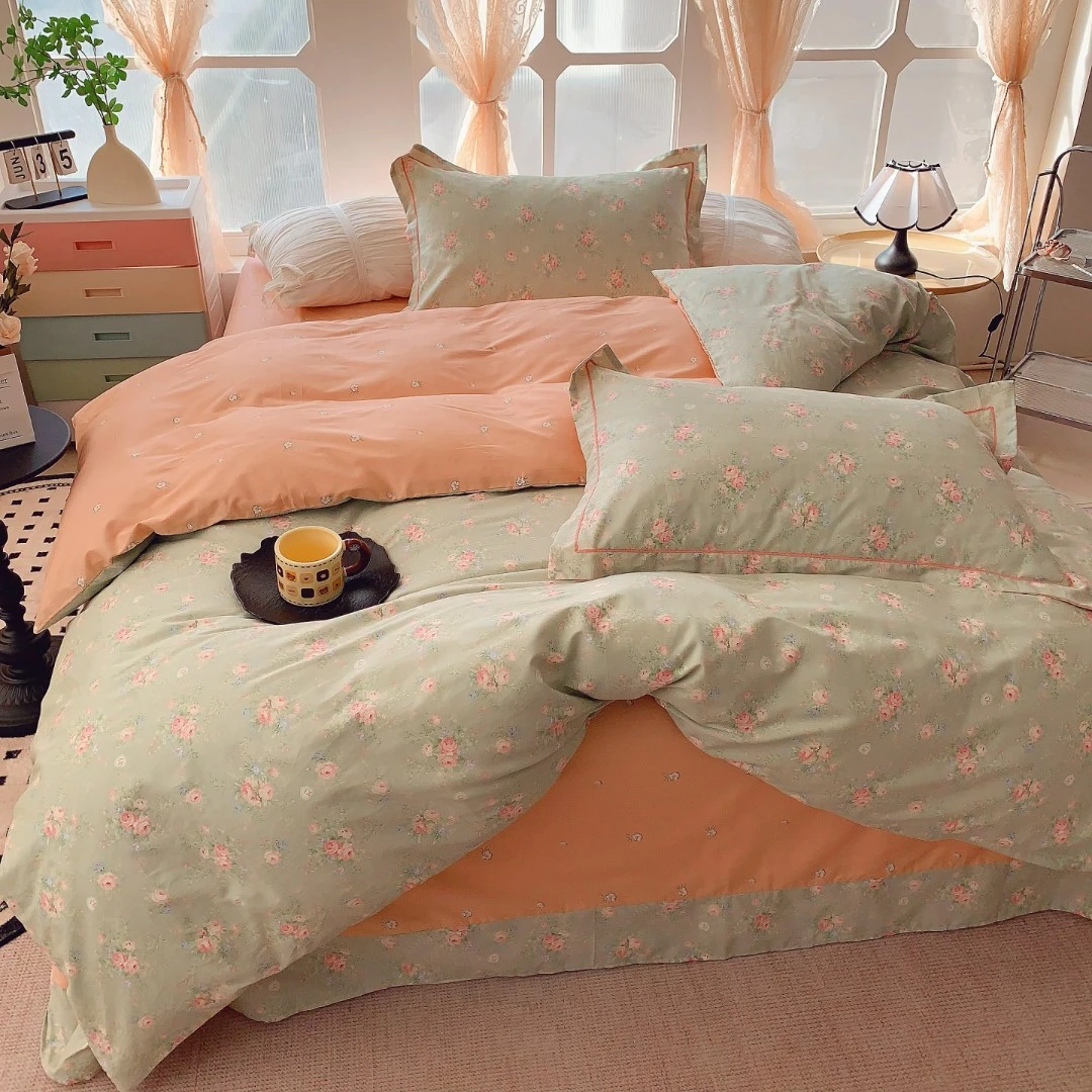 伟杭100%纯棉全棉四件套床上用品春夏薄款轻薄床品全棉床套四件套